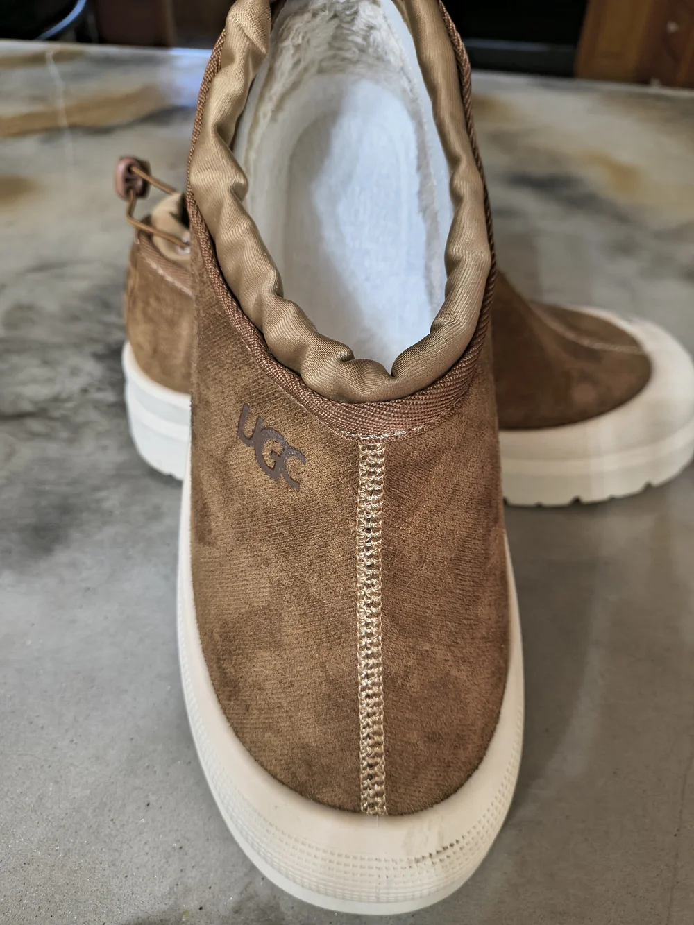 Womens Brown Suede Slip-On Casual Shoe